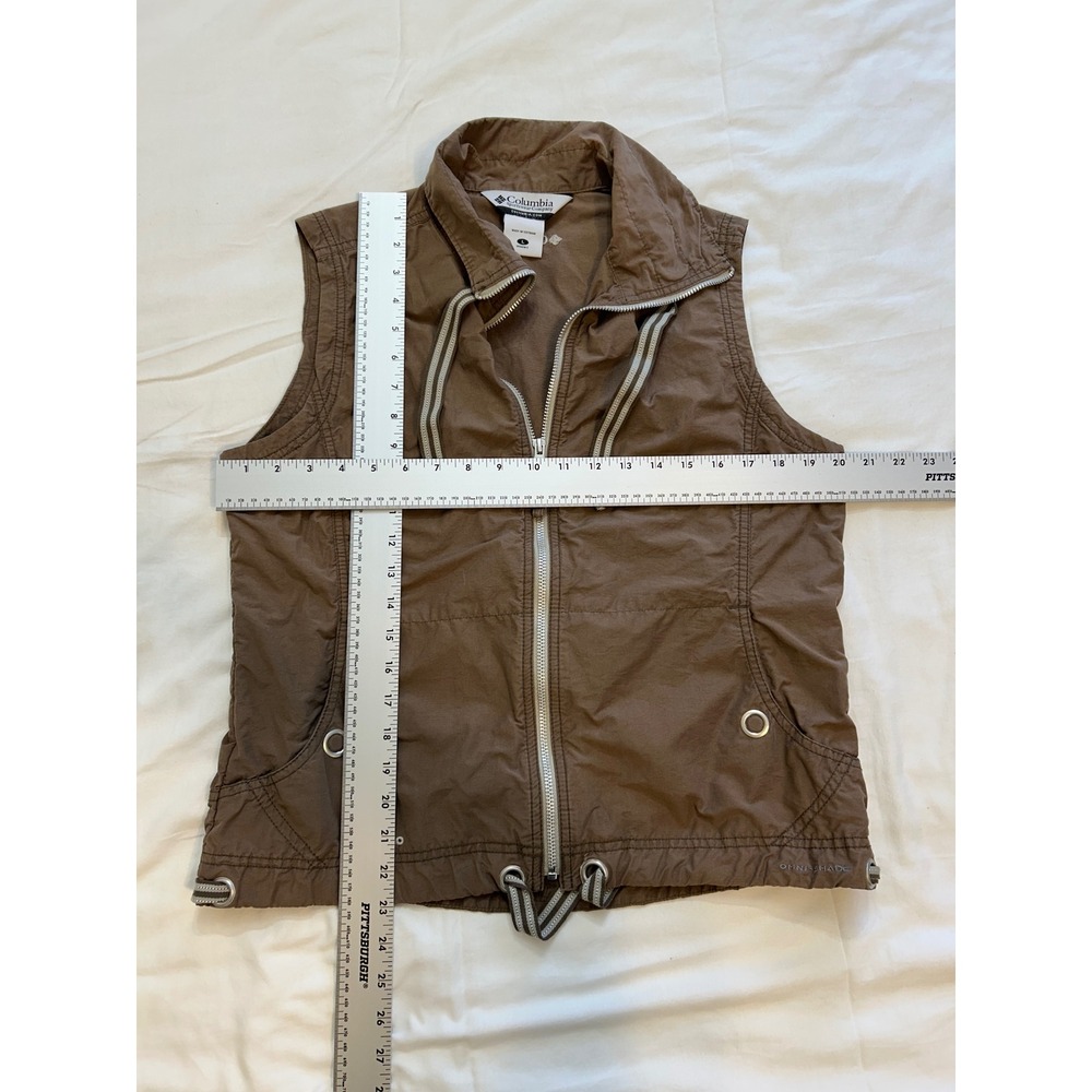 Columbia Omni-Shade Women Brown Zip Vest WL1398 Cotton Nylon Blend L Gorpcore - Picture 5 of 5